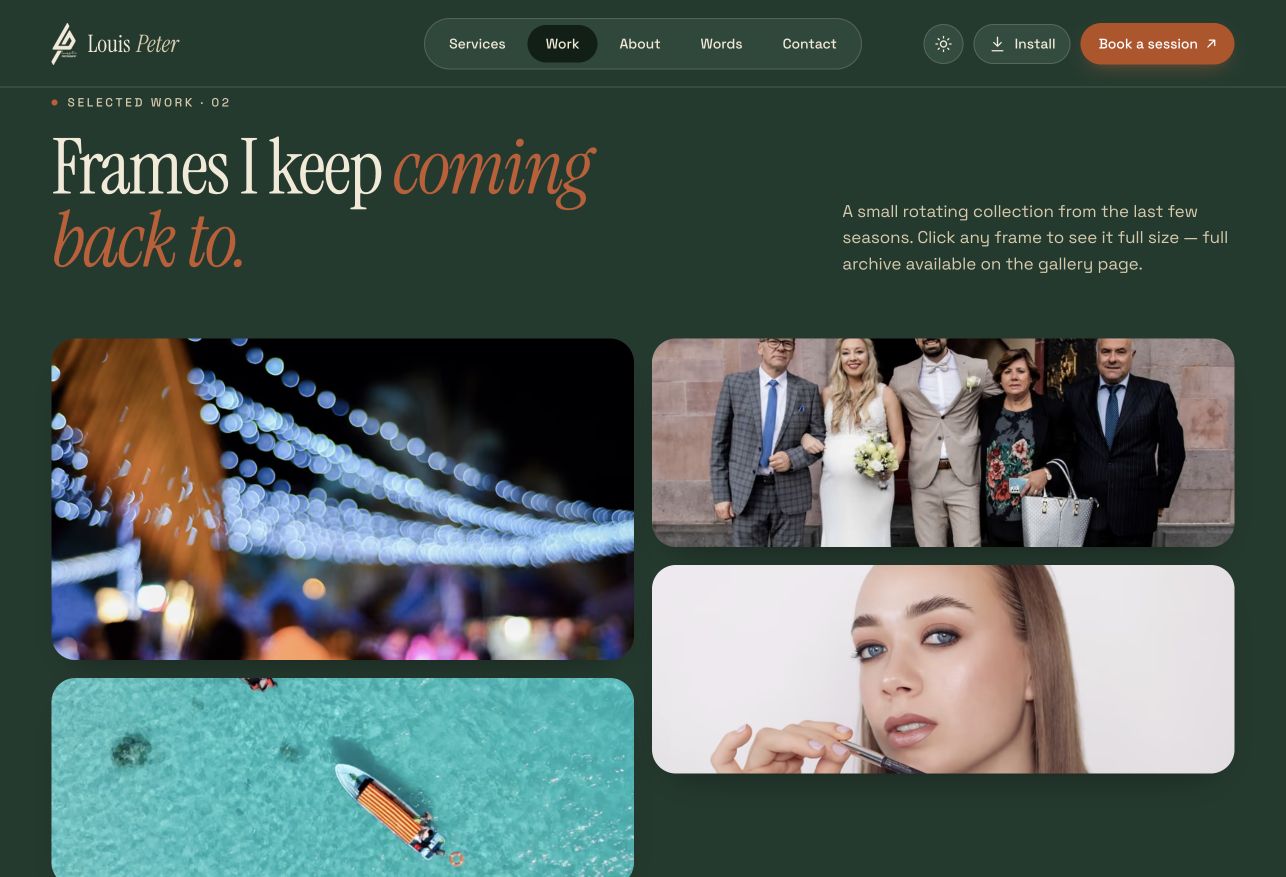 Louis Peter Photography website selected photographs